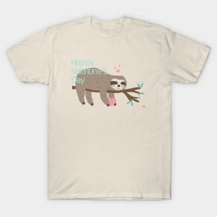 love valentine sloth happy valentines day T-Shirt